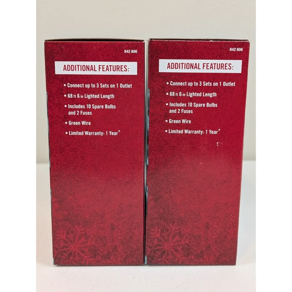 2 Pack Home Accents Holiday 300-Light Clear Incandescent 68ft Christmas Lights